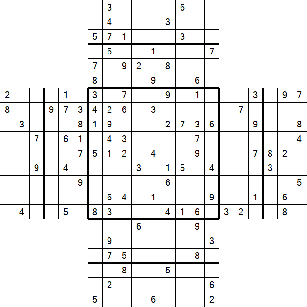Cross Sudoku - Difícil