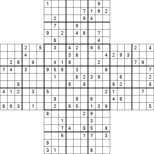 Cross Sudoku - Hard