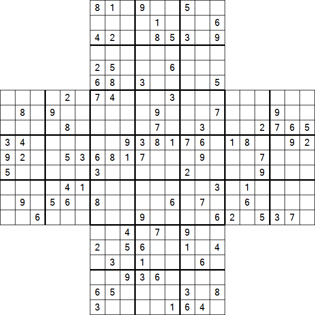 Cross Sudoku - Difícil