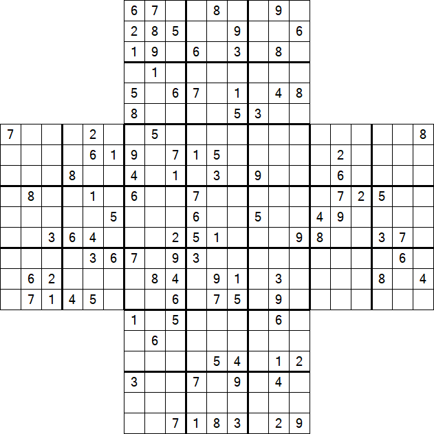 Cross Sudoku - Difícil