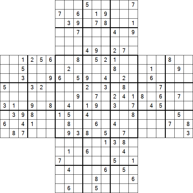 Cross Sudoku - Difícil