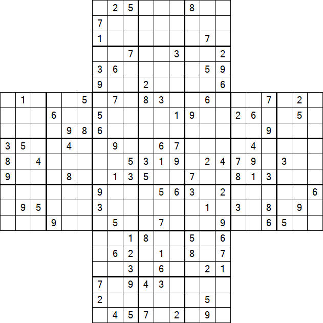 Cross Sudoku - Difficile