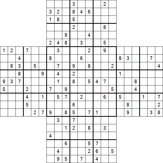 Cross Sudoku - Difficile