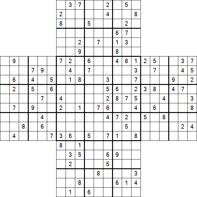 Cross Sudoku - Difficile