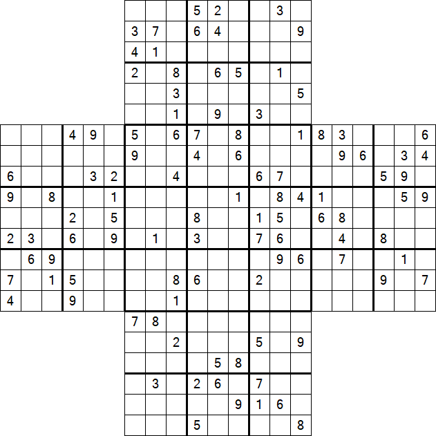 Cross Sudoku - Hard