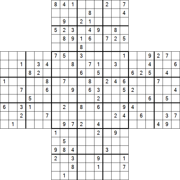 Cross Sudoku - Difficile