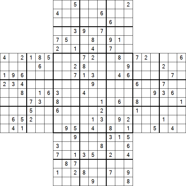 Cross Sudoku - Difficile