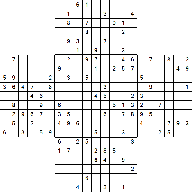 Cross Sudoku - Difficile