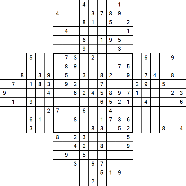 Cross Sudoku - Difficile