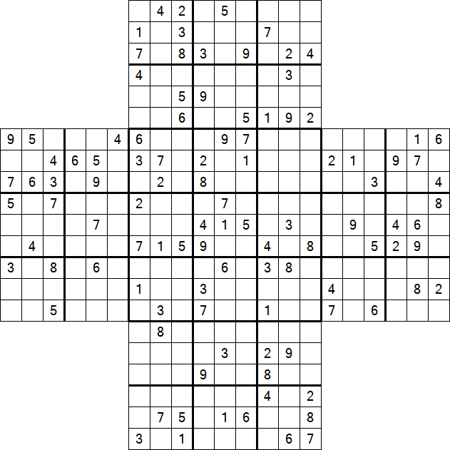 Cross Sudoku - Difficile
