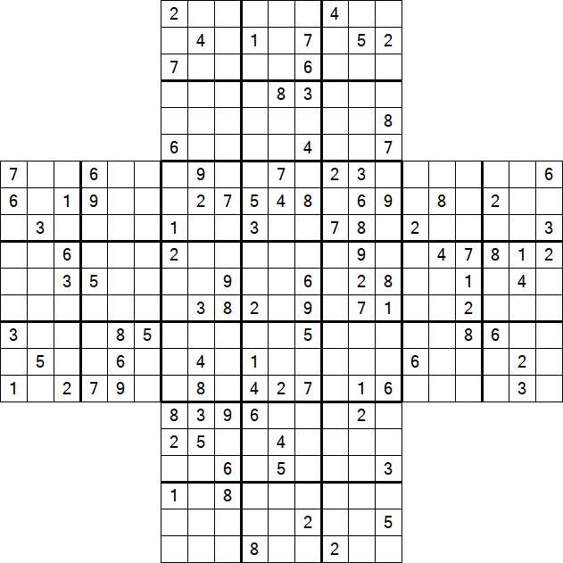 Cross Sudoku - Difficile