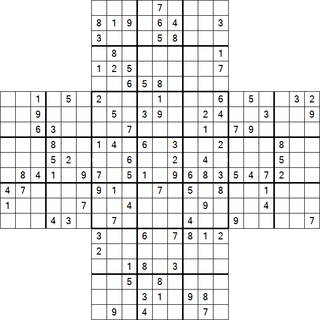 Cross Sudoku - Difficile