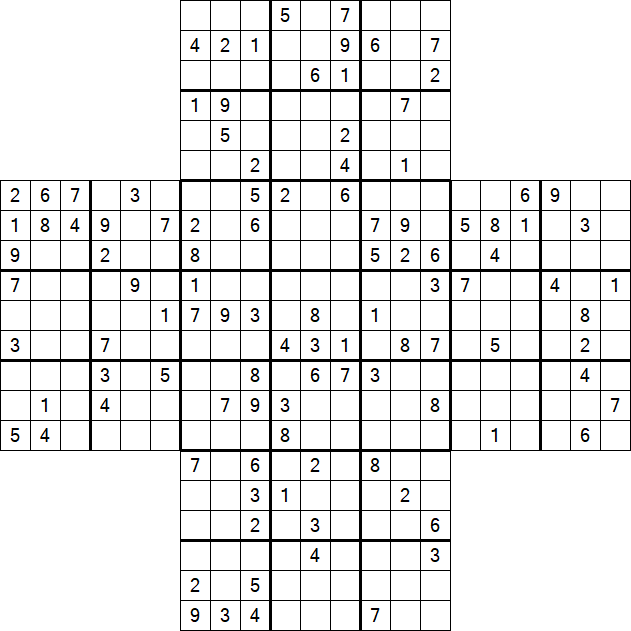 Cross Sudoku - Hard