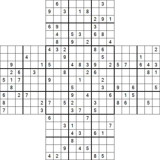 Cross Sudoku - Hard