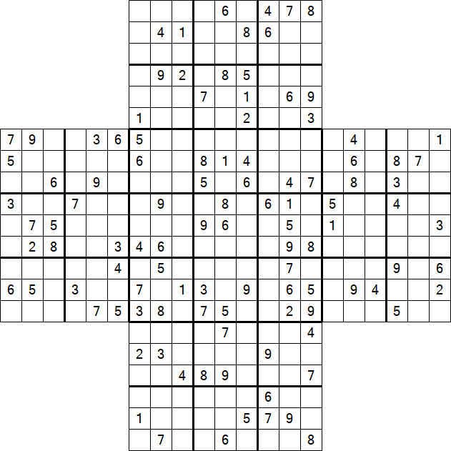 Cross Sudoku - Hard