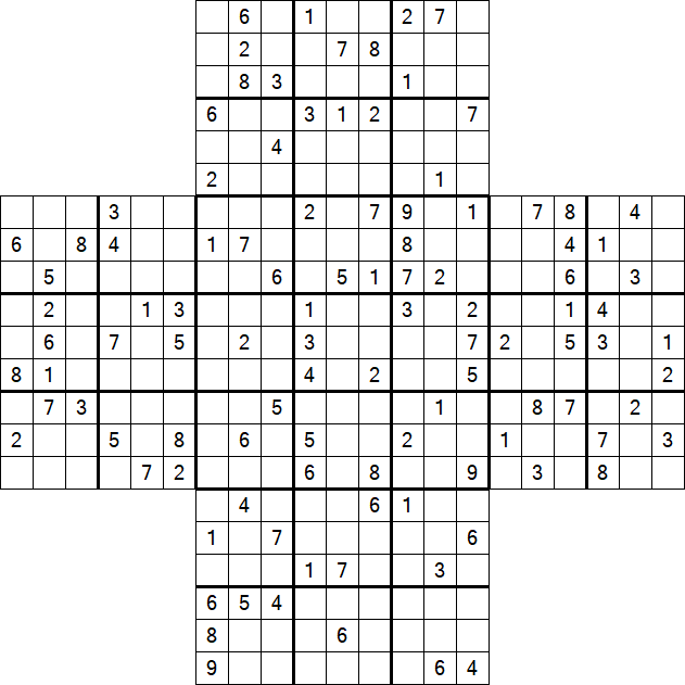 Cross Sudoku - Hard