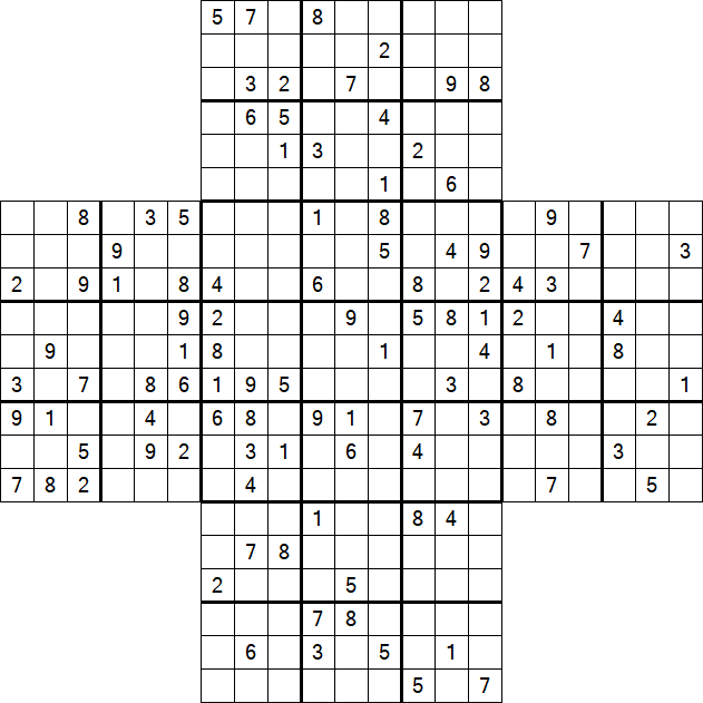 Cross Sudoku - Hard