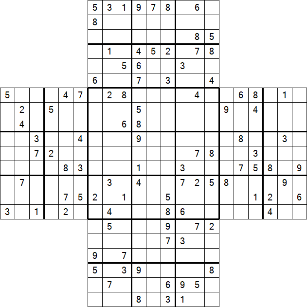 Cross Sudoku - Hard