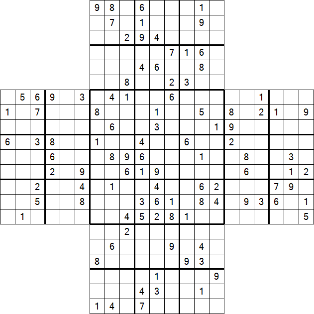 Cross Sudoku - Hard