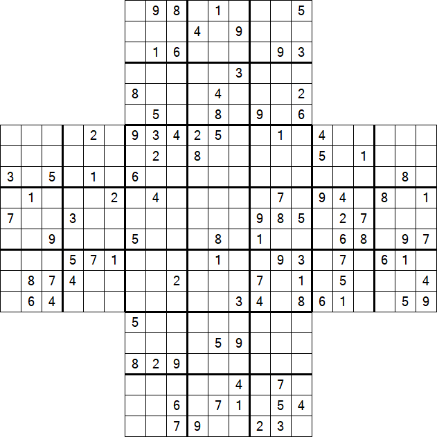 Cross Sudoku - Hard