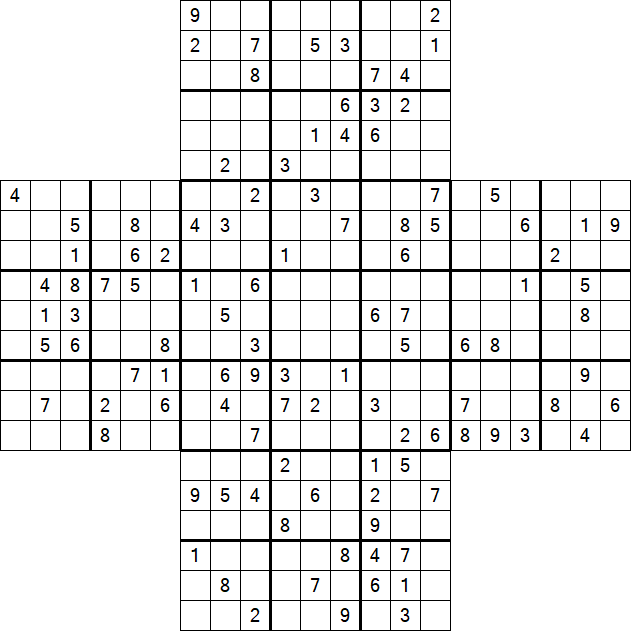 Cross Sudoku - Difficile