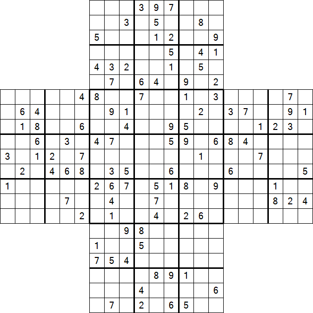 Cross Sudoku - Difficile
