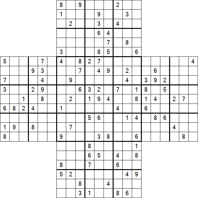 Cross Sudoku - Difficile