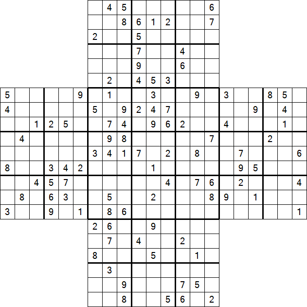 Cross Sudoku - Difficile