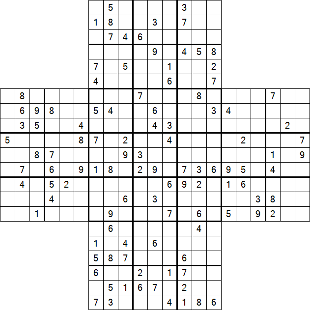 Cross Sudoku - Difficile