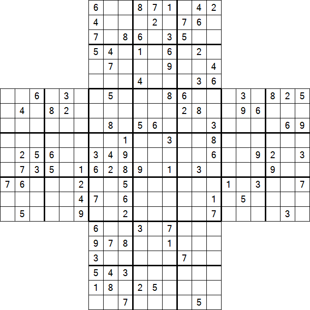 Cross Sudoku - Hard