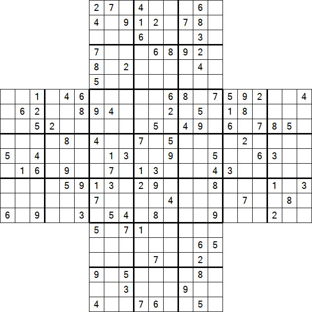 Cross Sudoku - Difficile