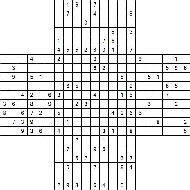Cross Sudoku - Difficile
