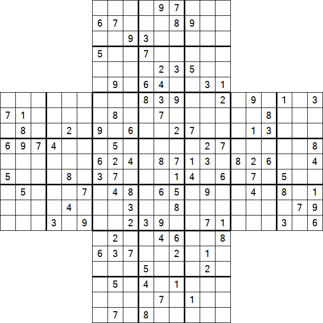 Cross Sudoku - Difficile