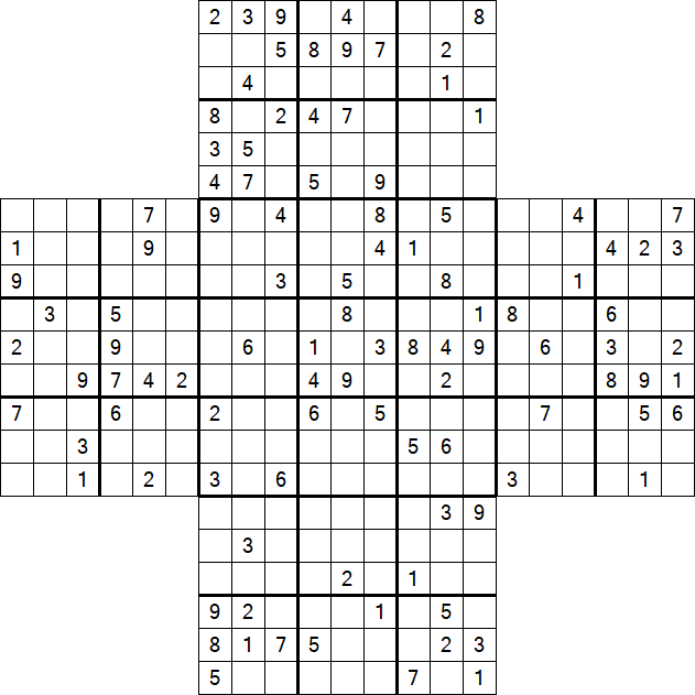 Cross Sudoku - Hard