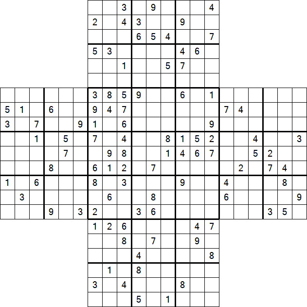 Cross Sudoku - Difficile