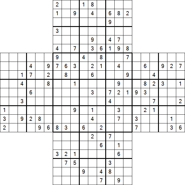 Cross Sudoku - Difficile