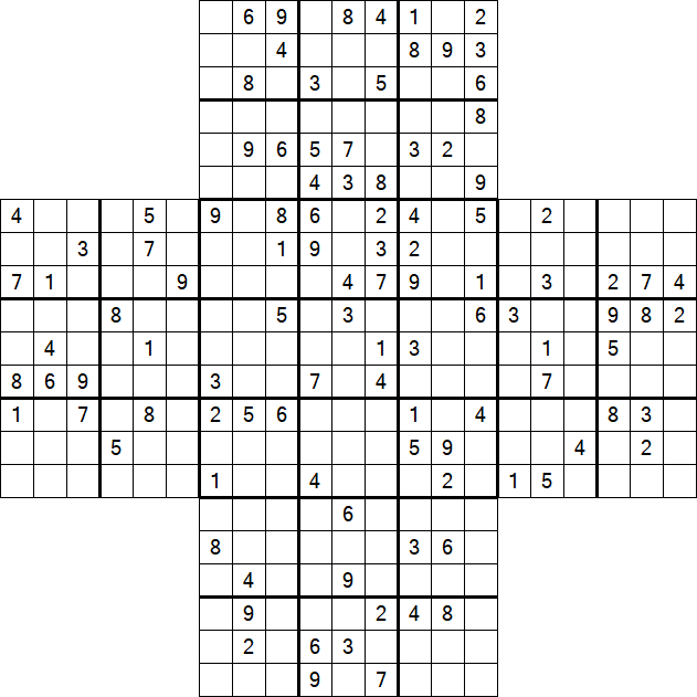 Cross Sudoku - Difficile