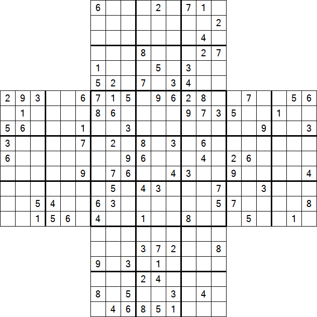 Cross Sudoku - Difficile