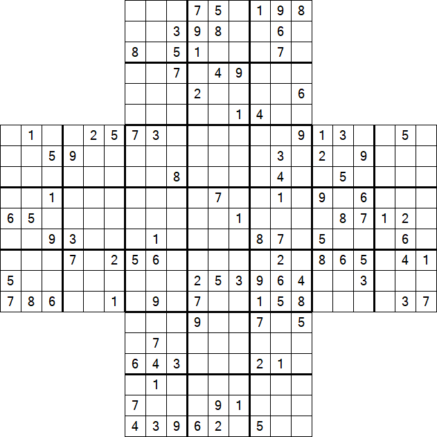 Cross Sudoku - Difficile