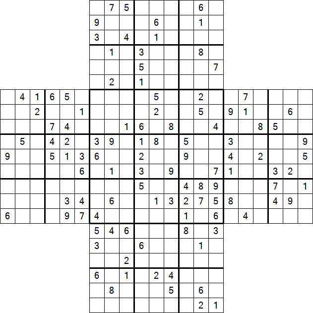 Cross Sudoku - Difficile