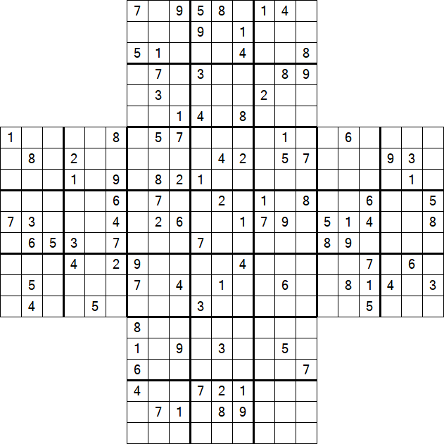 Cross Sudoku - Difficile