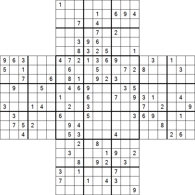 Cross Sudoku - Difficile