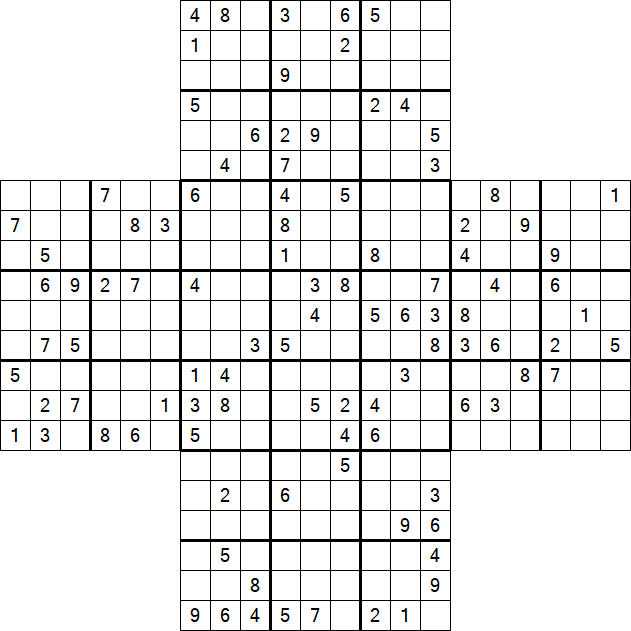 Cross Sudoku - Difficile