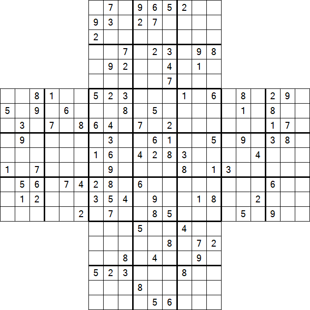 Cross Sudoku - Difficile