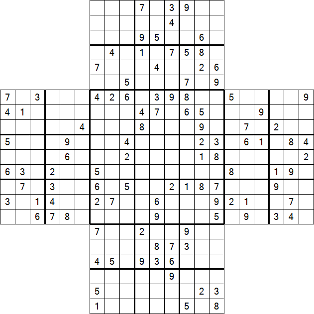 Cross Sudoku - Difficile