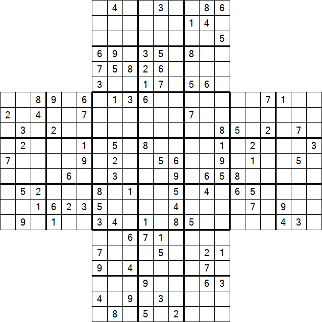 Cross Sudoku - Difficile