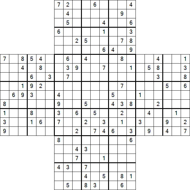 Cross Sudoku - Difficile