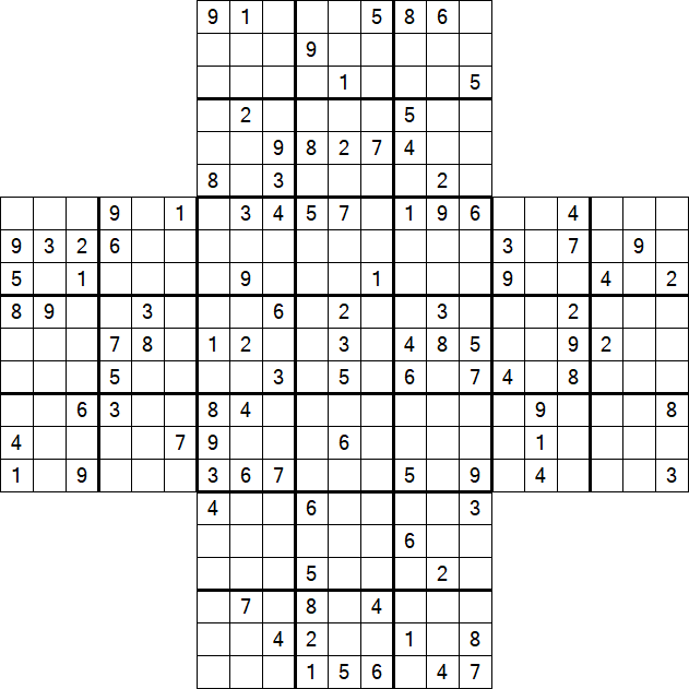 Cross Sudoku - Difficile