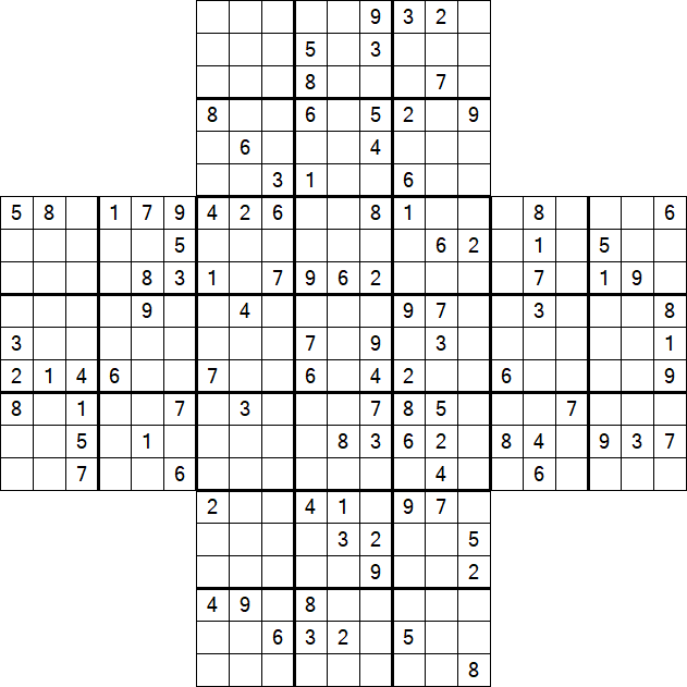 Cross Sudoku - Difficile