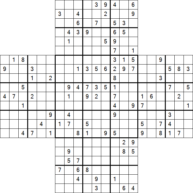 Cross Sudoku - Difficile